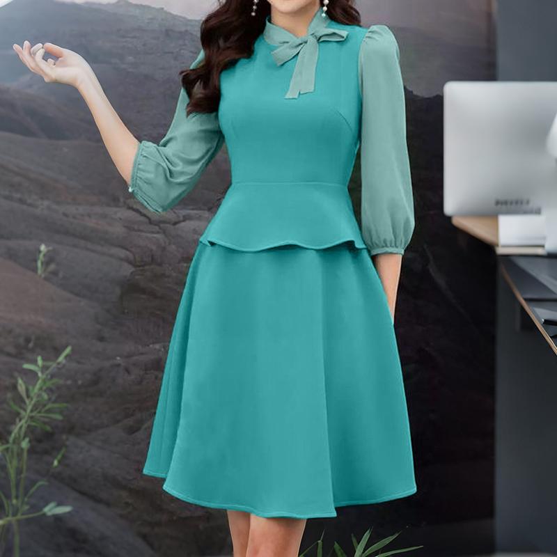 

ZANZEA Женские блузки с длинным рукавом и юбки Летние костюмы-двойки S зелёный