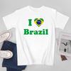 Unisex Unisex I Love Brazil I Heart Brazil Brasil Brazilian Tshirt Tees T Shirts WoUnisex Boys 100 Cotton TShirt