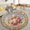 Vintage Rose Runder Teppich, Teppich für Wohnzimmer Schlafzimmer Sofa Spielzimmer Dekor, Rutschfeste Bodenmatte109