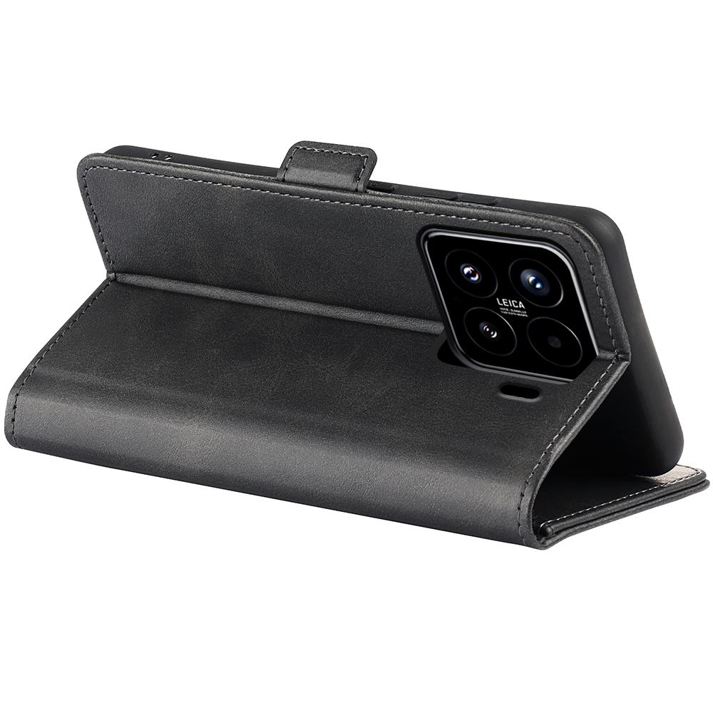 Dla Xiaomi 15 Etui z Podstawką Skóra Cielęca Tekstura Skórzany Portfel Pokrowiec na Telefon