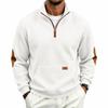 Men's Pullover Sweatshirt with Stand Collar Check Pattern Loose Fit for Outdoor Casual Wear