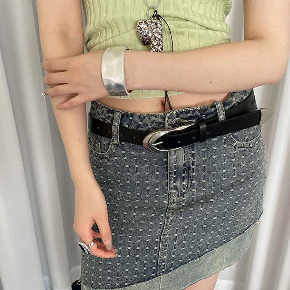 Black Women's Belt Vintage Dress Jeans Belt Versatile Waist Belt  Waist Decoration