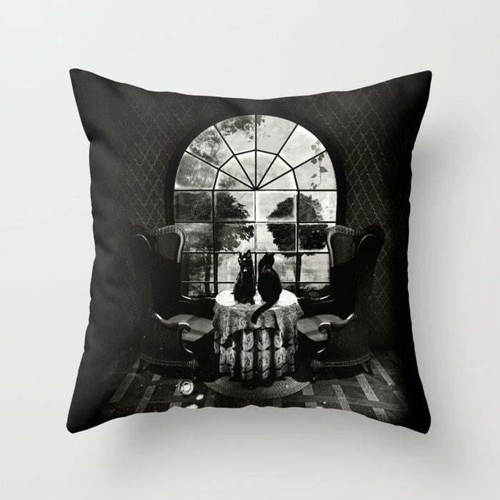 Halloween Skull Pillow Cover Funny Festival Pillow Cushion Line Pillow Cover Lazy