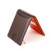 Genuine Leather Slim Men Wallet RFID Blocking Minimalist USD Money Clip Ultra Thin Billfold Credit Card Holder For Men Daily Use