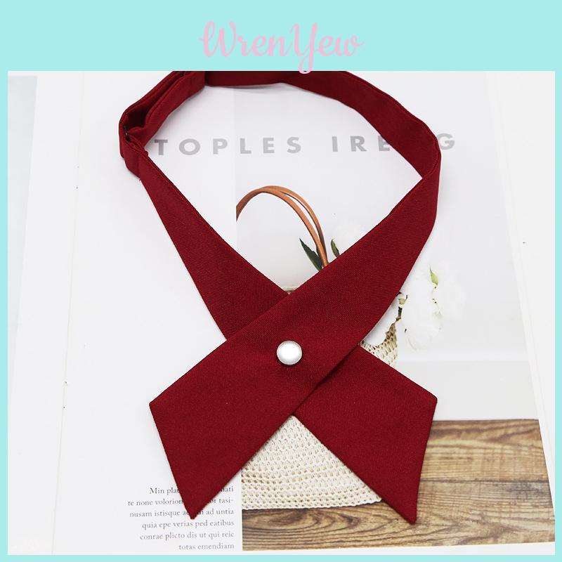 Feminine Cross Collar Bowtie Badge For School Uniforms And College Wear
