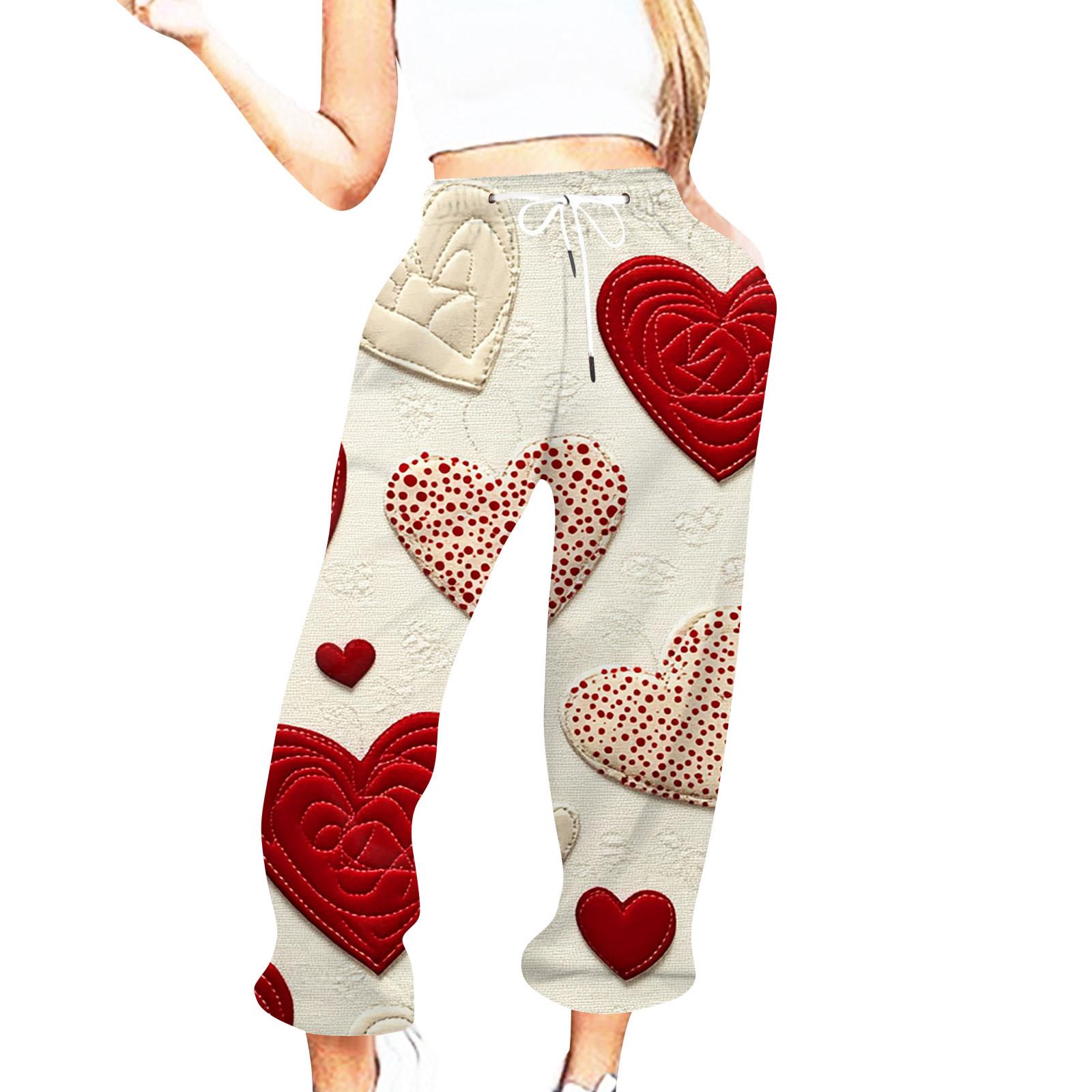 

Женская повседневная мода День святого Валентина Повседневные брюки с принтом Спортивные брюки Брюки с эластичной резинкой на талии со шнурком Брюки со шнурком L бежевый