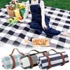 Portable 2m*2m Outdoor Camping Blanket Thick Leather Strap Foldable Moisture Proof Mat Sandproof Waterproof Travel Picnic Mat