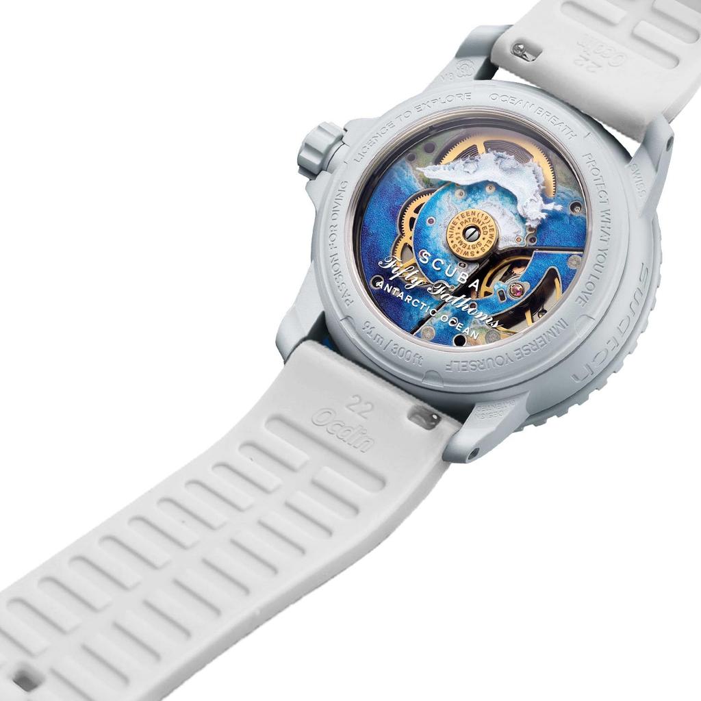 Ocdin 22mm Replacement Watch Strap for Blancpain X Quick Release Silicone Watch Band with Hex Compatible with Bioceramic SCUBA Fifty Fathoms Swatch,