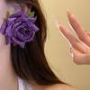 French Style Floral Stud Earrings Cloth Drop Earrings Sweet Rose Flower Earrings  Beach