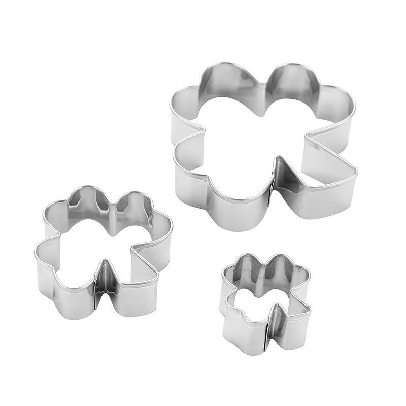 Zestaw 3 wykrawaczek do ciastek na Dzień Świętego Patryka Ze stali nierdzewnej Koniczyna Shamrock Forma do fondantów Do pieczenia