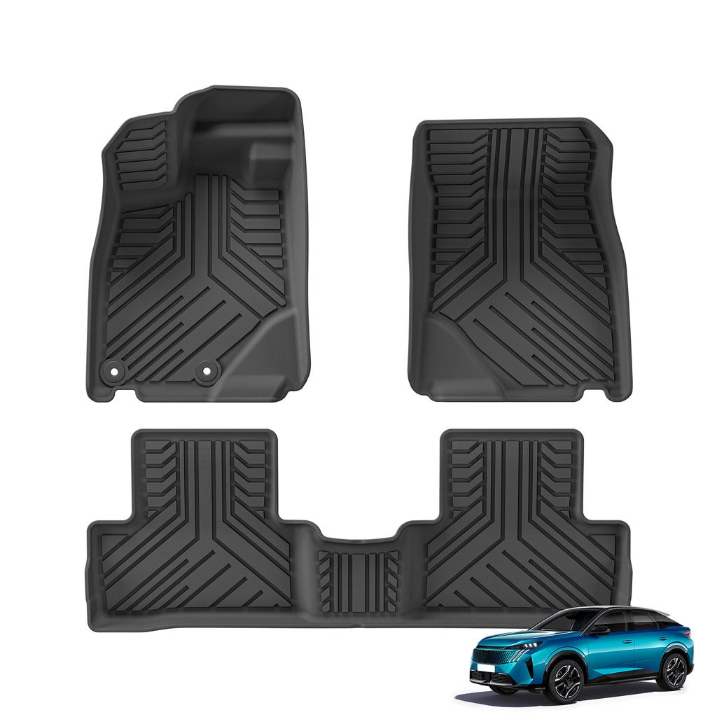 LUCKEASY Left Drive for Peugeot 3008 E-GT 3rd Gen Hybrid Version 2024-2027 Car All-Weather Floor Mats Trunk Pad Accessories