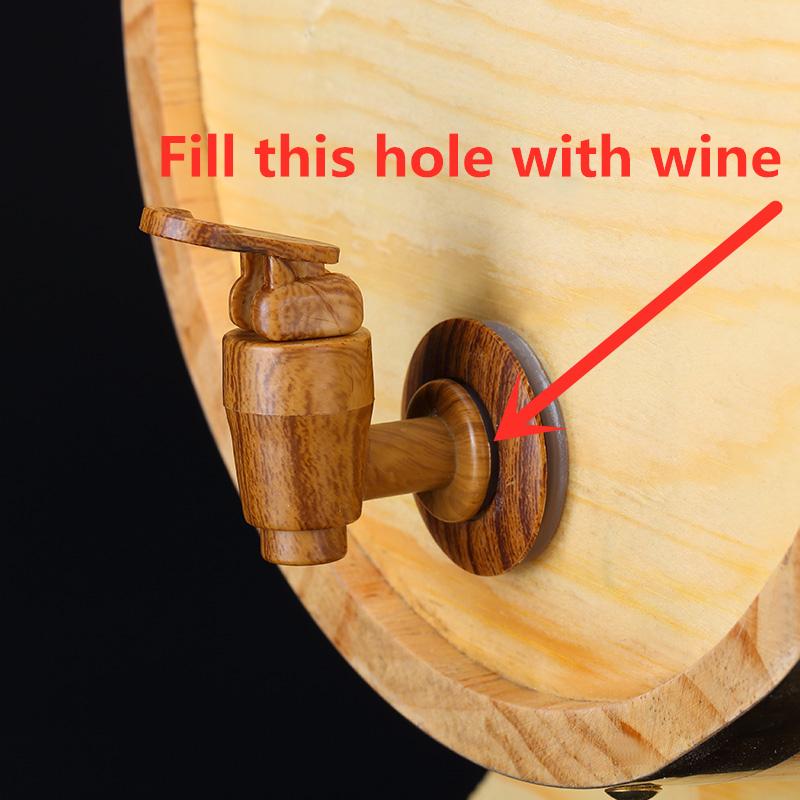 3L Beer Brewing Keg Vintage Wood Oak Timber Wine Barrel For Whiskey Rum Port Decorative Barrel Restaurant Display