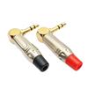 Zinc Alloy 90° L-shaped 3.5mm Stereo Earphone Cable Soldering Plug
