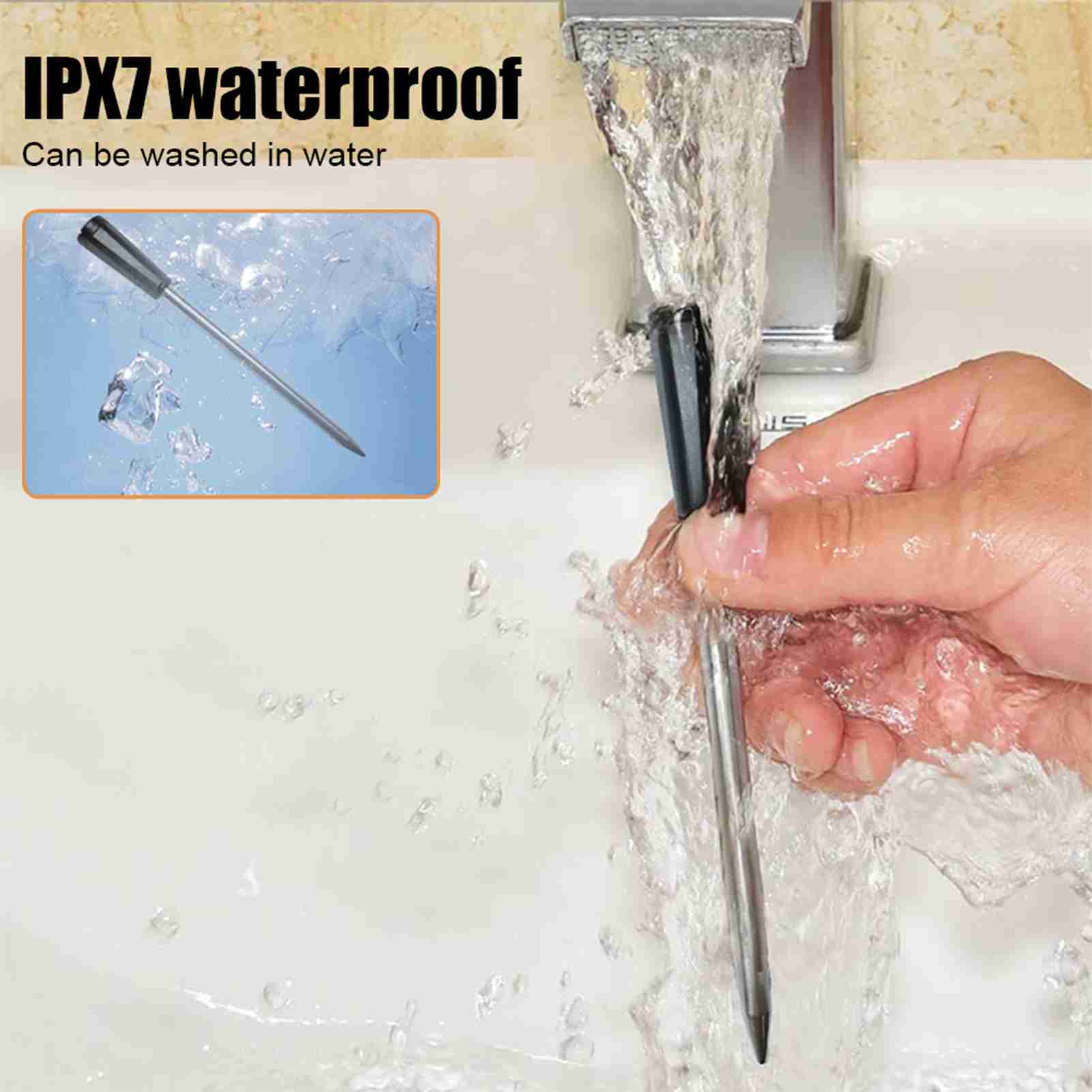 Smart  Food Thermometer,  IPX7 Water  Meat Thermometer Probe Kitchen Utensils, 0-100 degrees C Range, Type C Charging Base