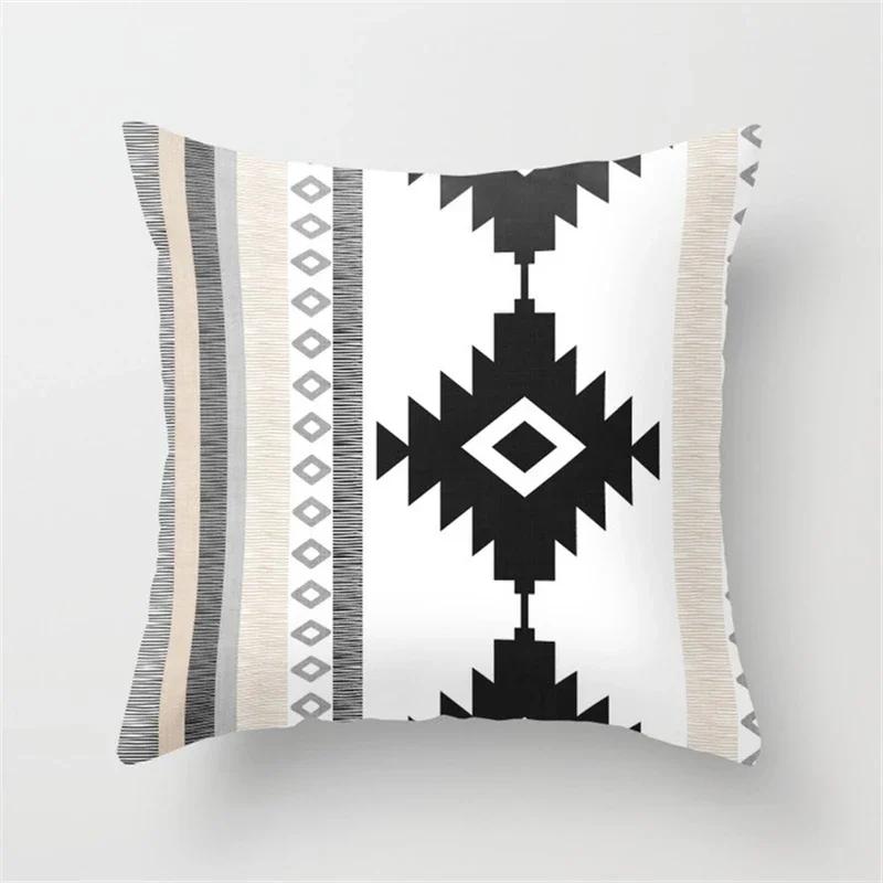 Geometric Plaids Cushion Cover Polyester Throw Pillow Cover Decorative Sofa Pillow Nordic Fashion Scottish Pillowcase 45*45Cm