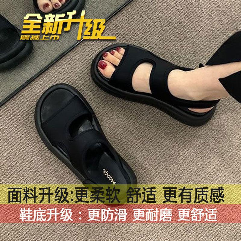 

Корейская версия сказочного стиля, повседневные, для отпуска, пляжные, римские сандалии для девочки, лето 2025, новинка, на высокой платформе, спортивные сандалии 35