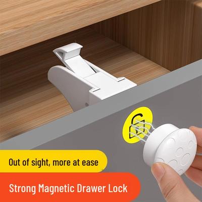 No-Drill Invisible Magnetic Drawer & Cabinet Child Safety Lock