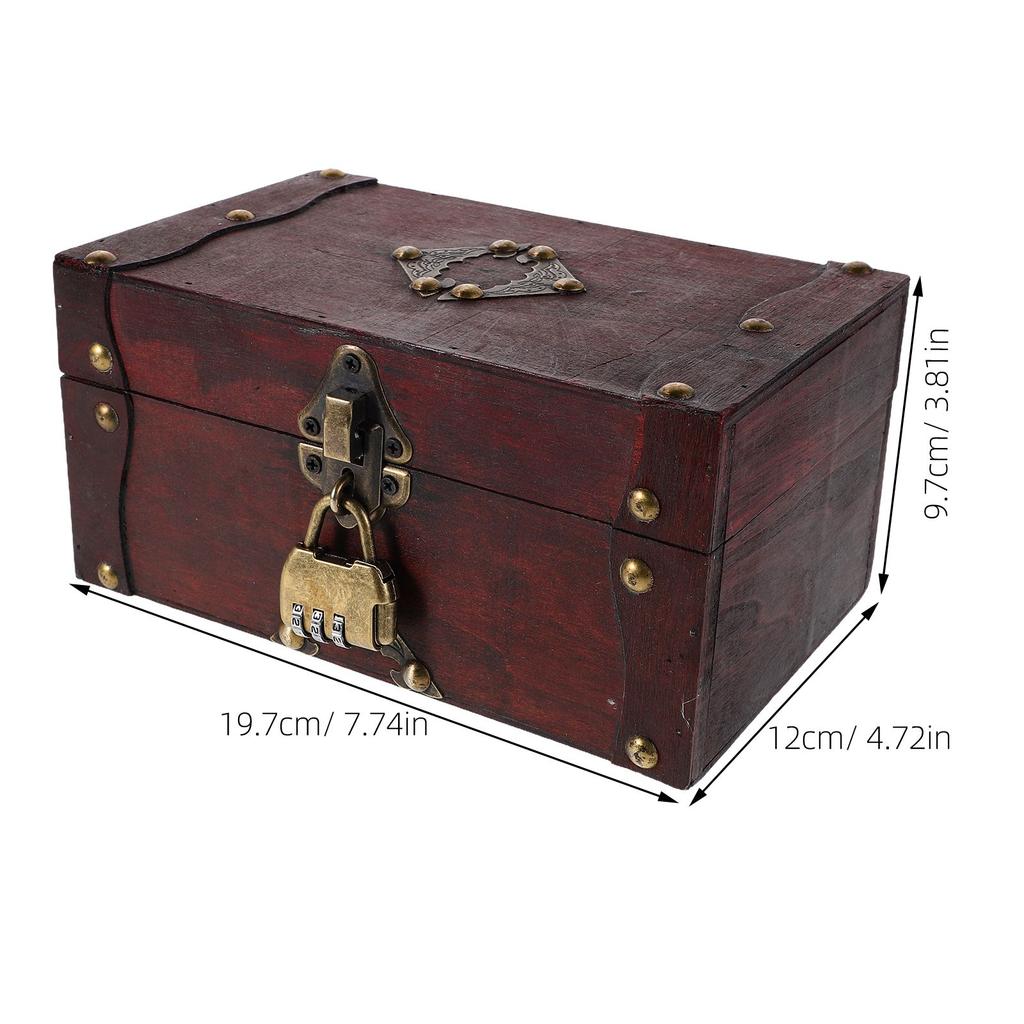 Schmuckschatulle Quadratisch Used-Look Aufbewahrungstruhe Holzkiste Mini-Organizer Schatzkiste Geschenke