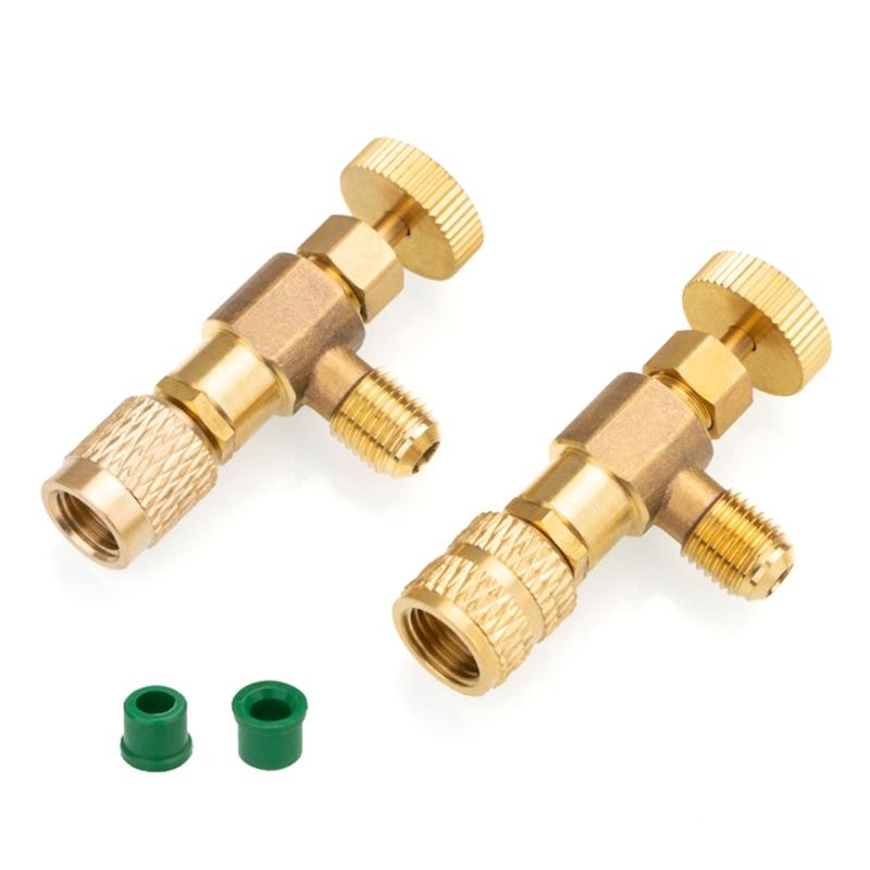 Liquid Safety Valves R410A R22 Air Conditioning Refrigerant 1/4" Safety Adapter Refrigerant Charging Valves
