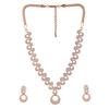Estele – Designer-Halskettenset mit Zirkonia in Roségold für Damen
