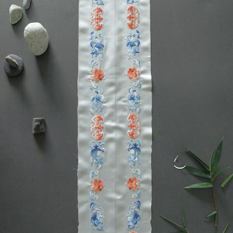 

A Pair 50cm Chinese Embroidery Webbing Lace Retro Ribbon Trim for DIY Hanfu Cheongsam Lapel Collar Sleeve Edge Decor Accessories 50cm