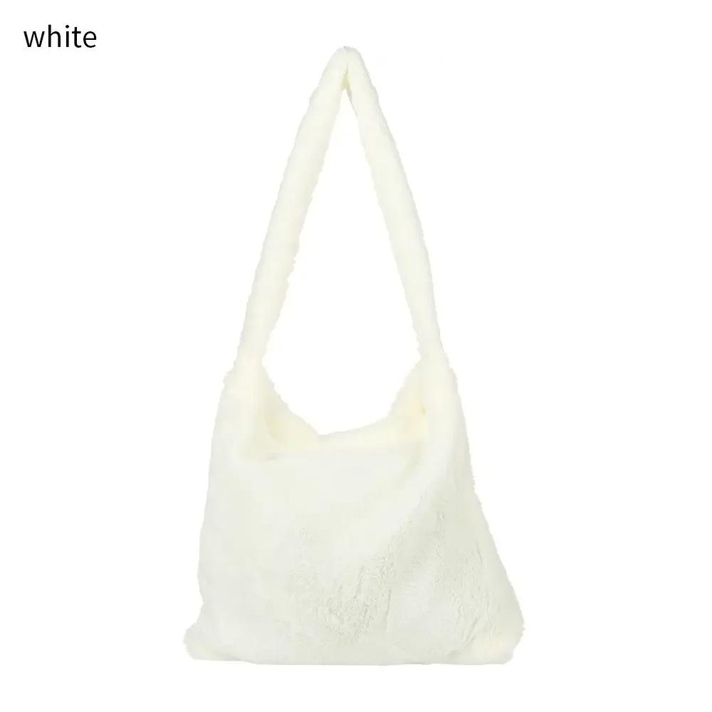 Women Girls Fluffy Shoulder Bag Top-handle Bag Female Autumn Winter Tote Fashion Large Capacity Shopping Bag