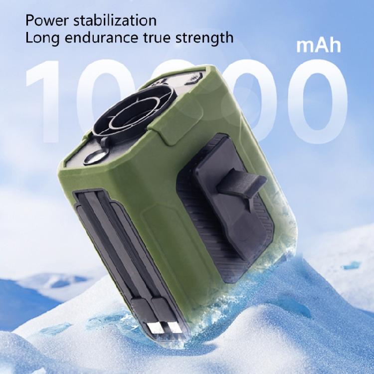 10000mAh Portable Waist Clip Fan Outdoor Portable Cooling Fan With 5 Speeds & Flashlights for Outdoor Camping Travel