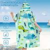 1pc Cartoon Dinosaur Print Hooded Towel Poncho, Quick Dry Polyester Beach Changing Robe, Matching Family/Couple Swim Poncho for