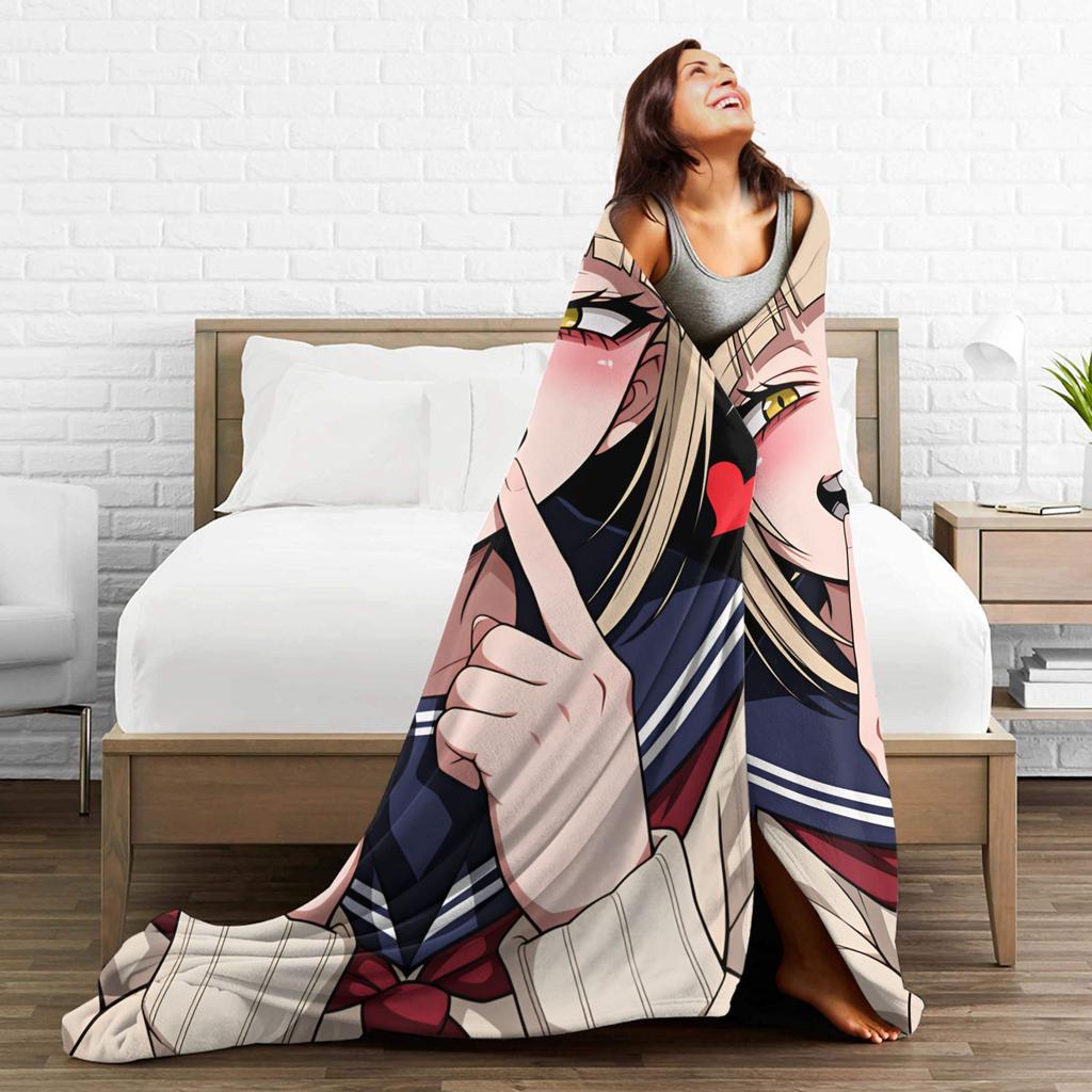 My Hero Academia Himiko Toga Warm Soft Blanket Camping Plush Bedding Throws Living Room Flannel Bedspread Sofa Bed Cover