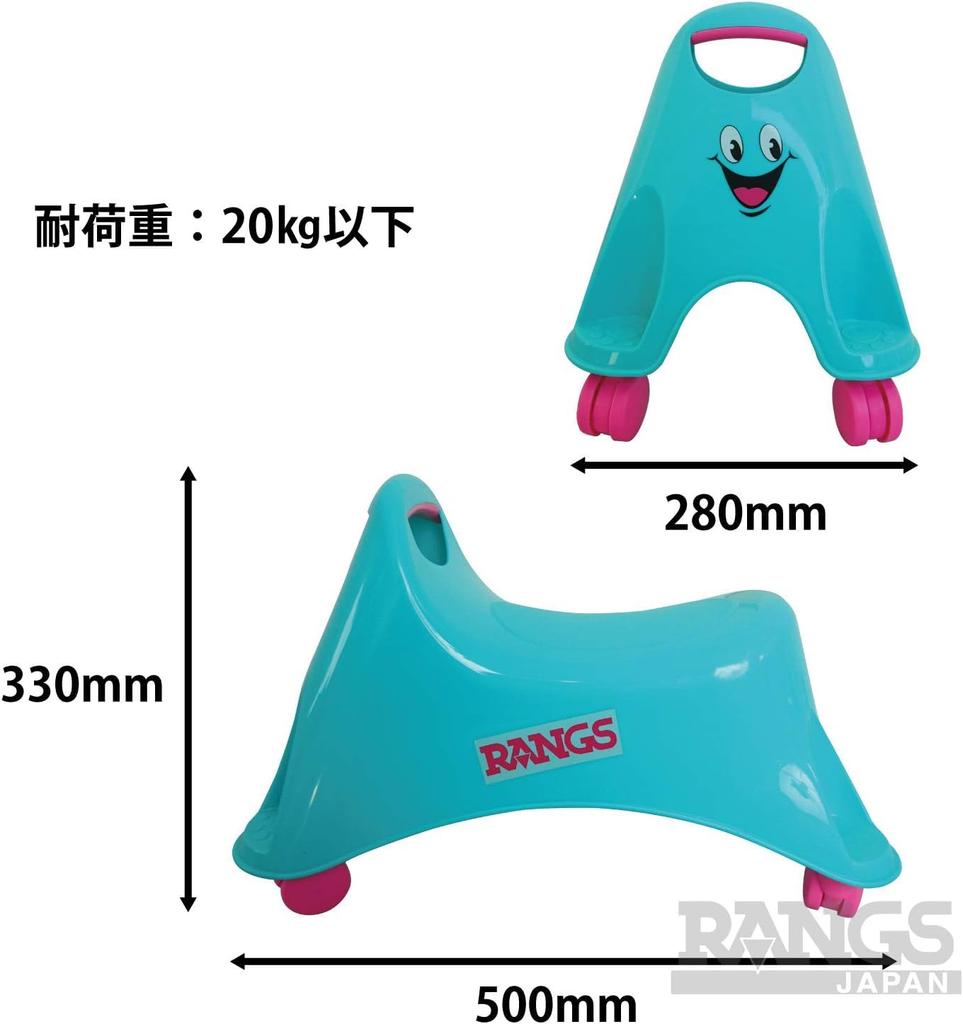 RANGS Scramble Puppy Turquoise, 360-Degree Swivel Caster, Ages 1+, 20kg Weight Capacity, Suitable for Indoor and Outdoor Use