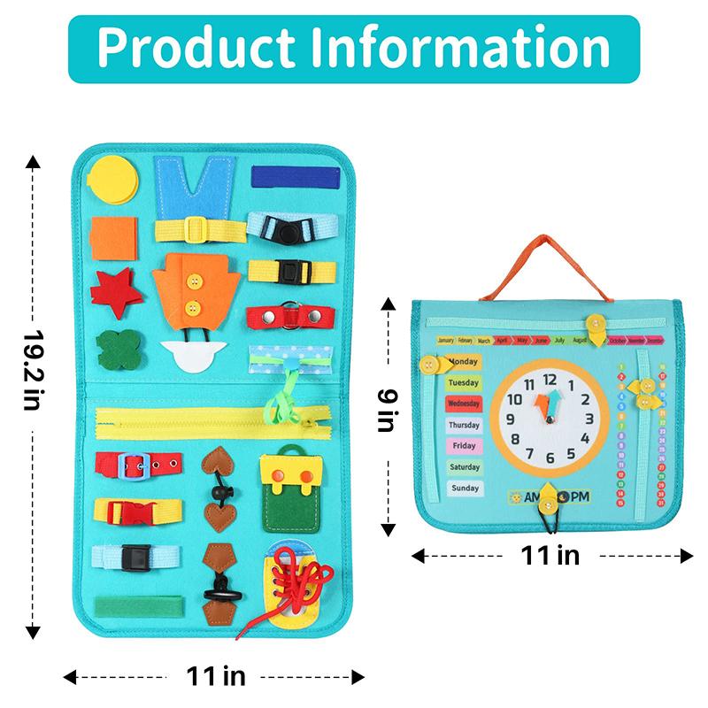 Montessori Sensory Board Busy Book Reisespielzeug Vorschulische Lernaktivitäten Pädagogisch für Kleinkinder Kinder Grundlegende Lebenskompetenzspielzeug