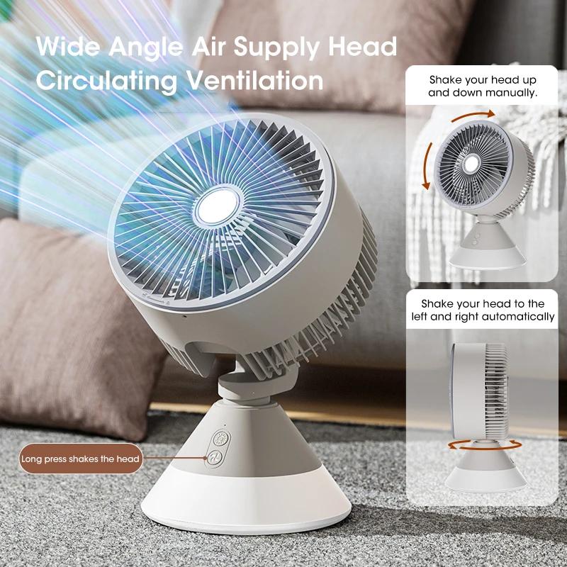 Air Conditioner Fan Portable Desktop Camp Fans Mini mobile Silent Cooling Appliances Rechargeable Household Fan With Night Light