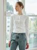Nouve Crop Soft Knit Cardigan - White