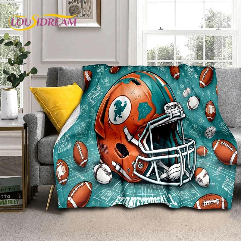 Rugby Field Rugby 2025 Style New American Football Cartoon Soft Blanket,Soft Throw Blanket for Home Bedroom Bed Sofa Travel Kids