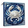 Handmade Faux Pearl Painting Kit DIY Kit, 12 Zodiac Signs Rhinestone Art Set for Decoration Adults Beginners, Wooden Frame Fake Wall