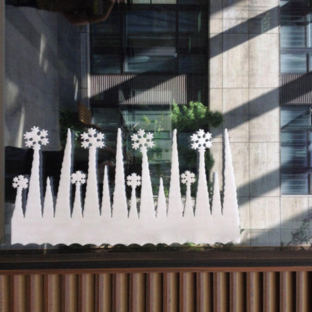 2pcs/bag Home Decor Festival Ice Strip White Snowflake Christmas Party Decoration Window Ornament