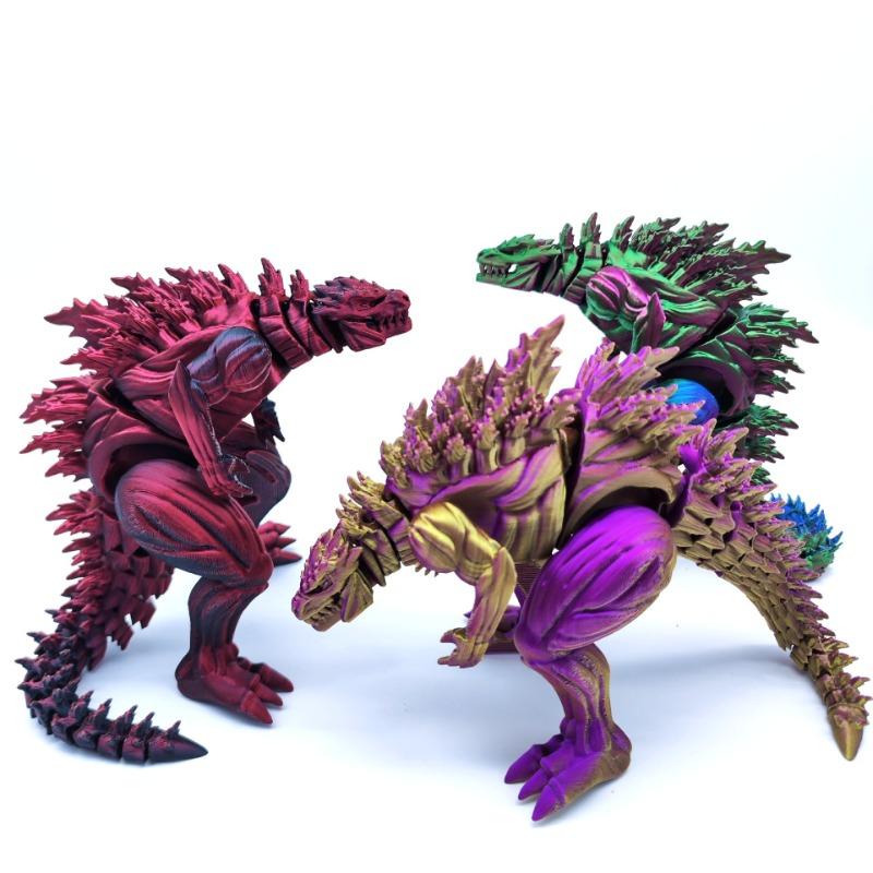 3D Printed Muscle Dinosaur Action Figure Mini Toys Monster Figure Joint Model Movable Rotatable Desktop Ornament Kids Gift