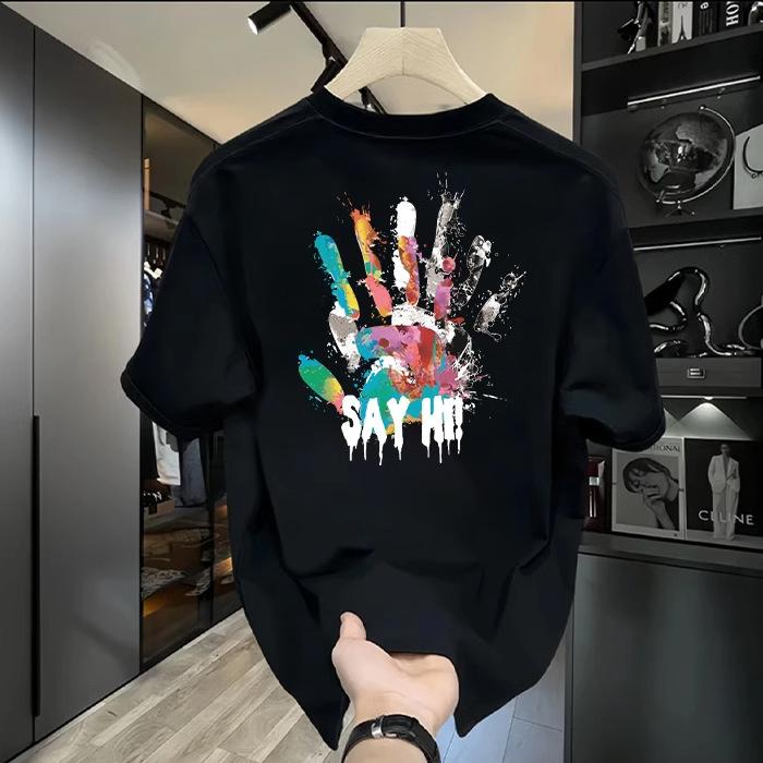 Women Men Cotton T Shirt Round Neck Short Sleeve Print Casual T-shirts