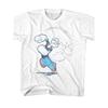Popeye Vintage White Youth Simple and Versatile T-shirt
