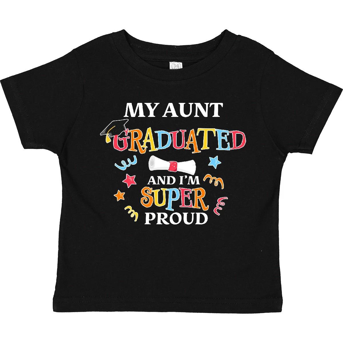 Inktastic My Aunt Graduated And I m Super Proud Toddler T-Shirt School Grad Cap 150