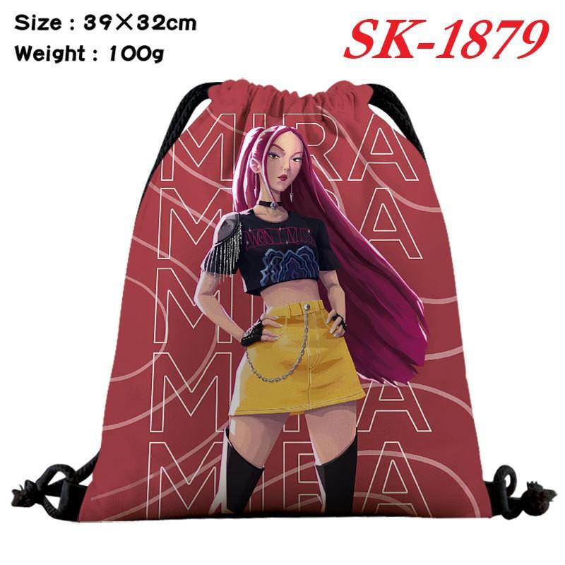 Demon Hunters Drawstring Bag Lightweight Backpack Cartoon Print Travel Fitness Clothes Storage