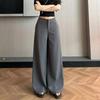 Women High Waist Wide Leg Straight Suit Pants Casual Trousers