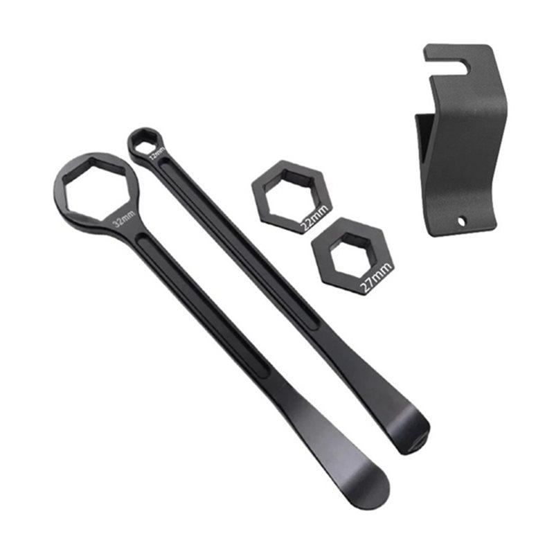 Motorcycle Tire Change Kit Wrench Set Tire Lever Tool Spoon Tool 10Mm/12Mm/22Mm/27Mm/32Mm Tire Repair Tool B чёрный