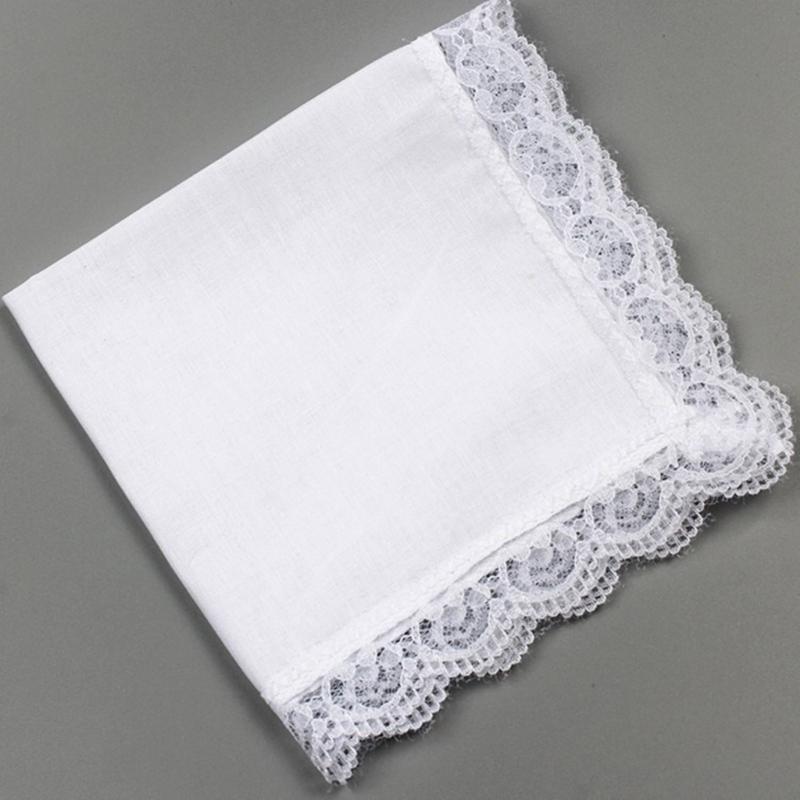 Lace Edge Handkerchief for Kids Male Women Elderly Handkerchief Pocket Handkerchief for Wedding Gift