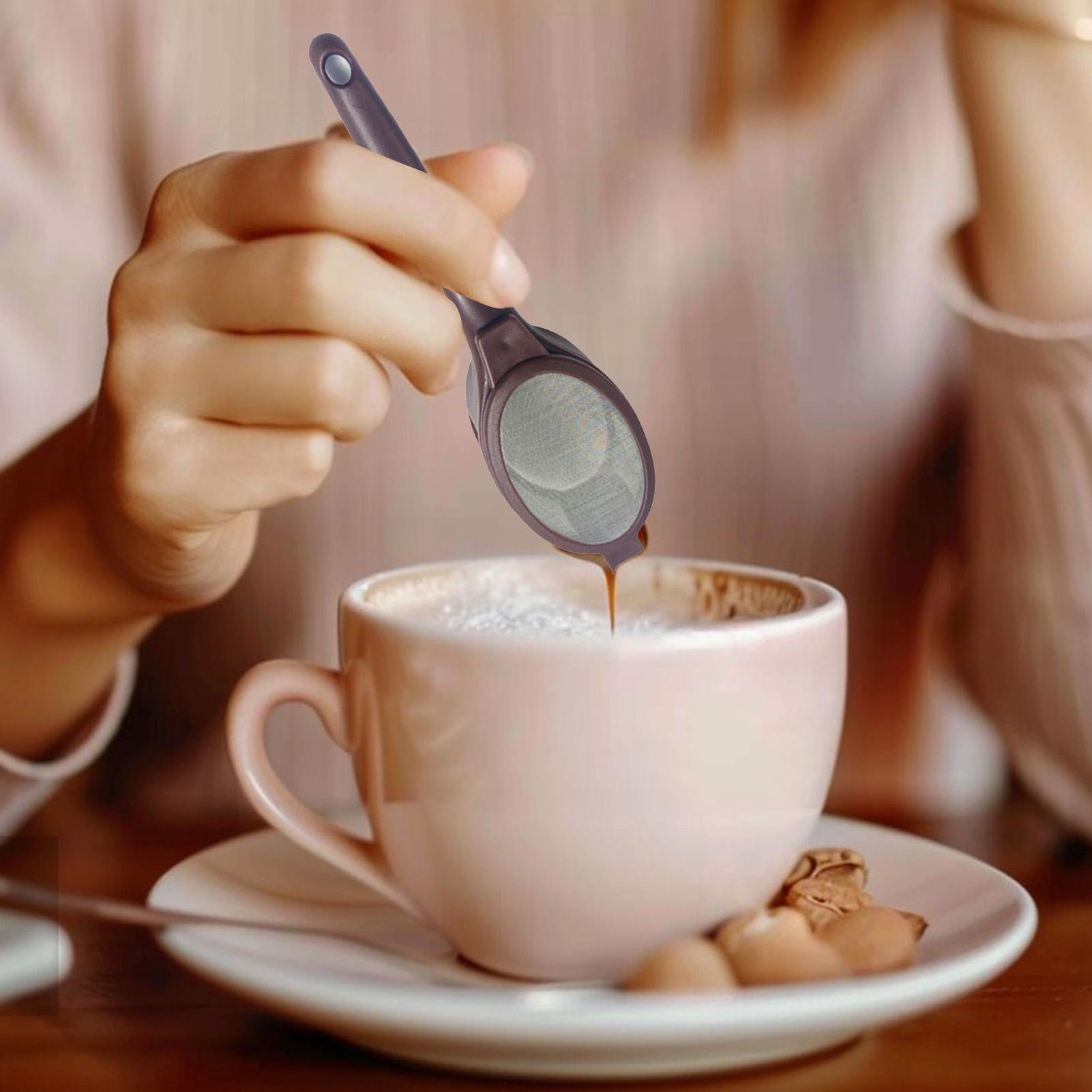 Coffee Powder Filter Spoon  Household Tea Strainer Portable Fine Mesh Filter Reusable Multifunctional Fine Mesh Filter CN