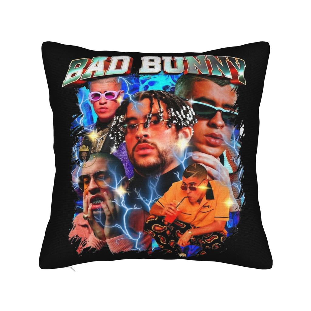 Singer Bad Bunny Pillowcase Doublesided Printing Polyester Cushion Cover Decorative Throw Pillow Case Cover Home