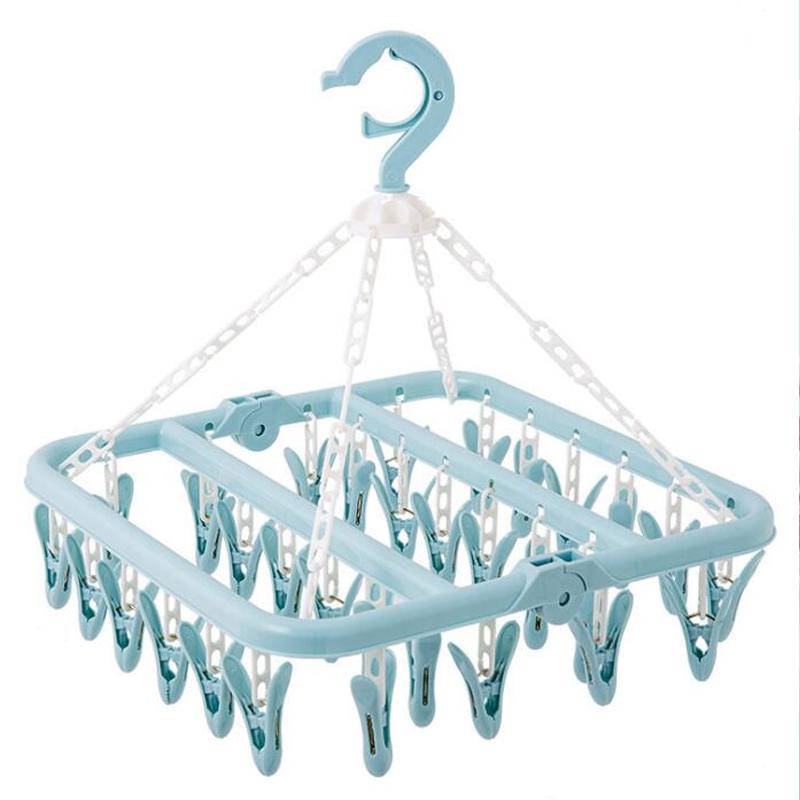 Folding Clothes Drying Rack Underwear Socks Clip Multifunctional Best Clothespin Rack Plastic Cloth Drying hanger Towel Laundry Pegs for Home