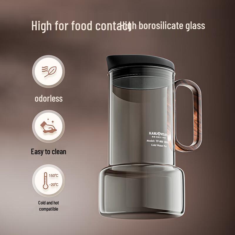 KAMJOVE Borosilicate Glass Teapot and Cold Water Pitcher