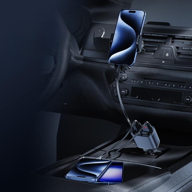 105W Car Charger 4 In 1 Retractable Cable PPS QC PD 30W Fast Car Phone Charger For iPhone 15 14 13 Pro iPad Samsung S23