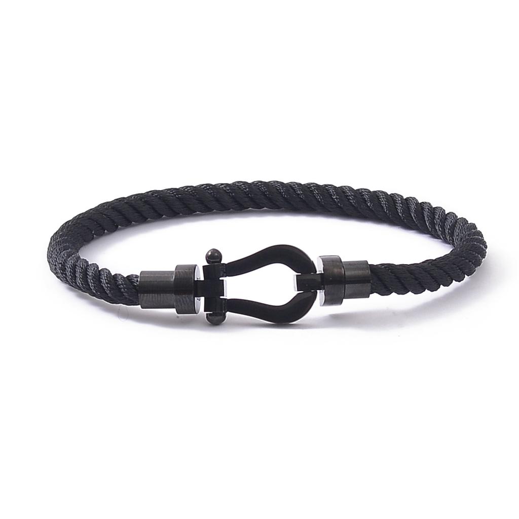 European and American Stainless Steel Nylon Rope Hand Rope Men and Women Couple Casual Trendy Color